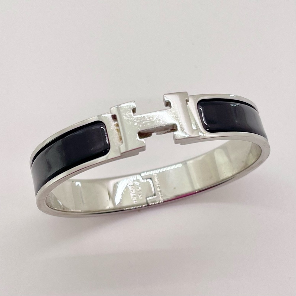 AUTHENTIC HERMES CLIC H BRACELET - BLACK